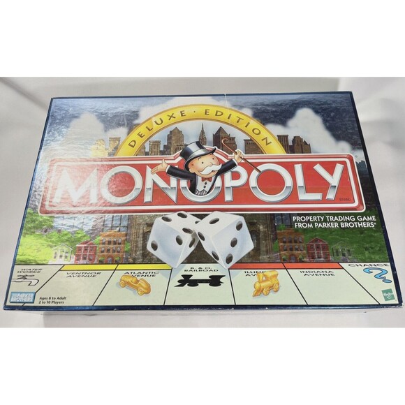 1998 Deluxe Monopoly Board Game by Parker Brothers Complete with All Game Pieces - Picture 1 of 16
